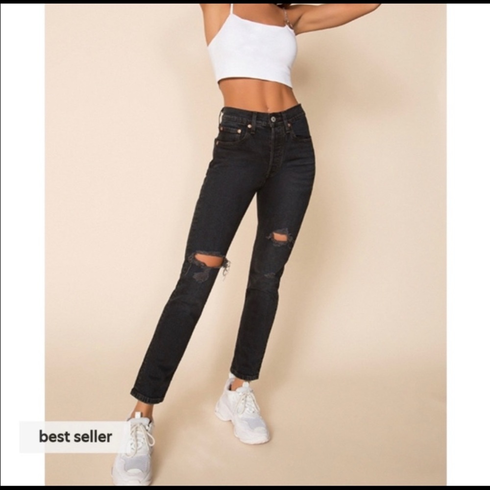 Levi's 501 High Rise Distressed Jeans